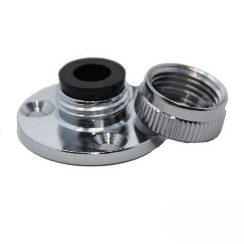 Kabeldurchführung Messing verchromt - mit Gummidichtung für Kabel