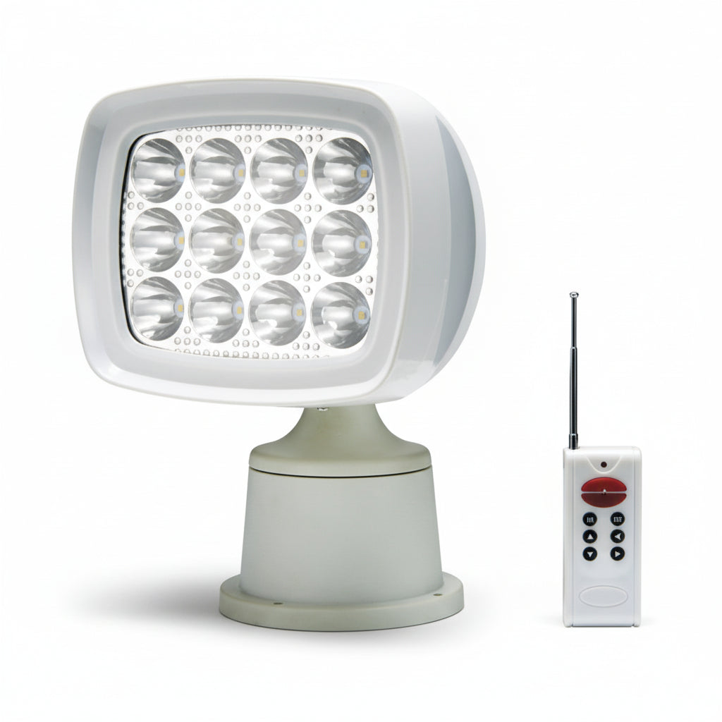 LED-Suchscheinwerfer Funk TW - Fernbedienung 355° drehbar 12x3W