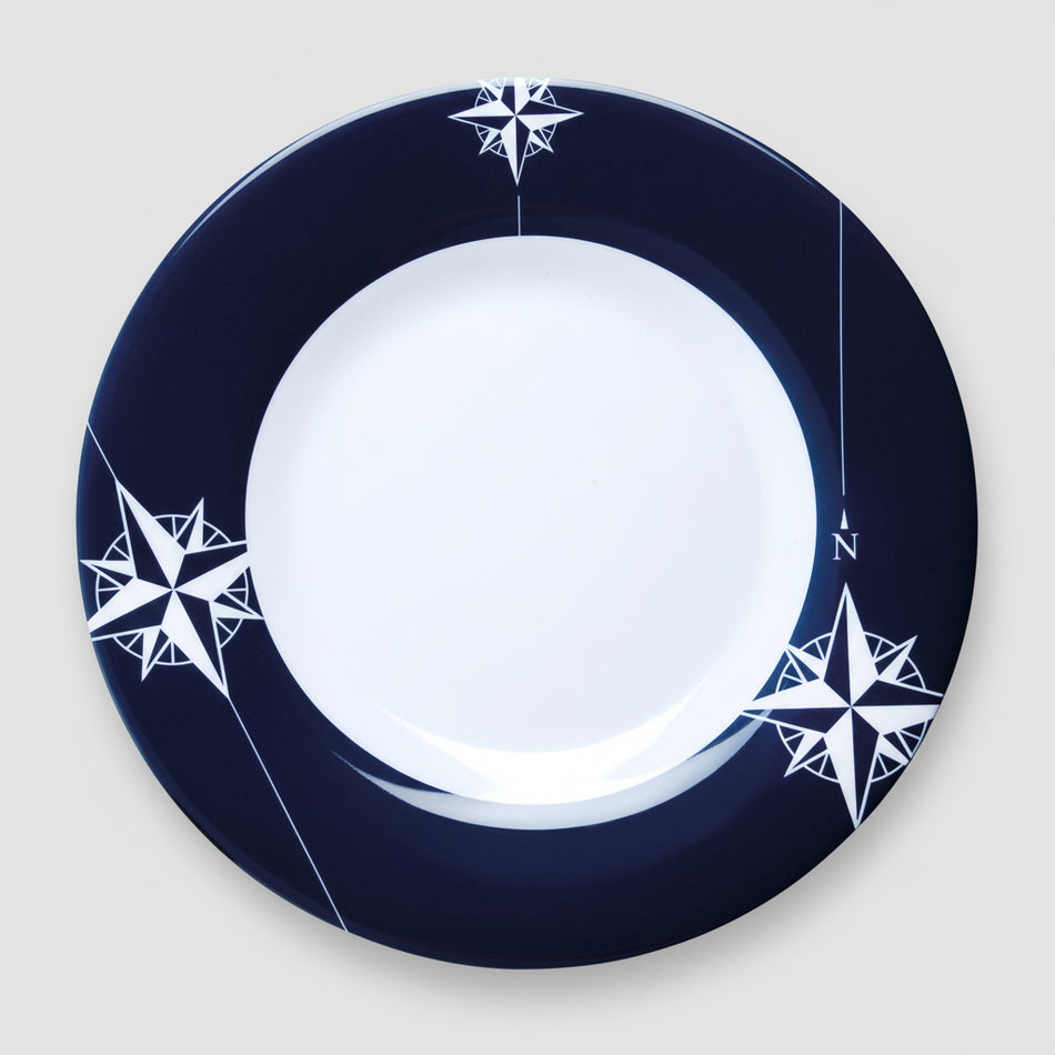 Marine Business Northwind Teller flach Ø 180 mm - Melamin Dessertteller mit Kompassrose