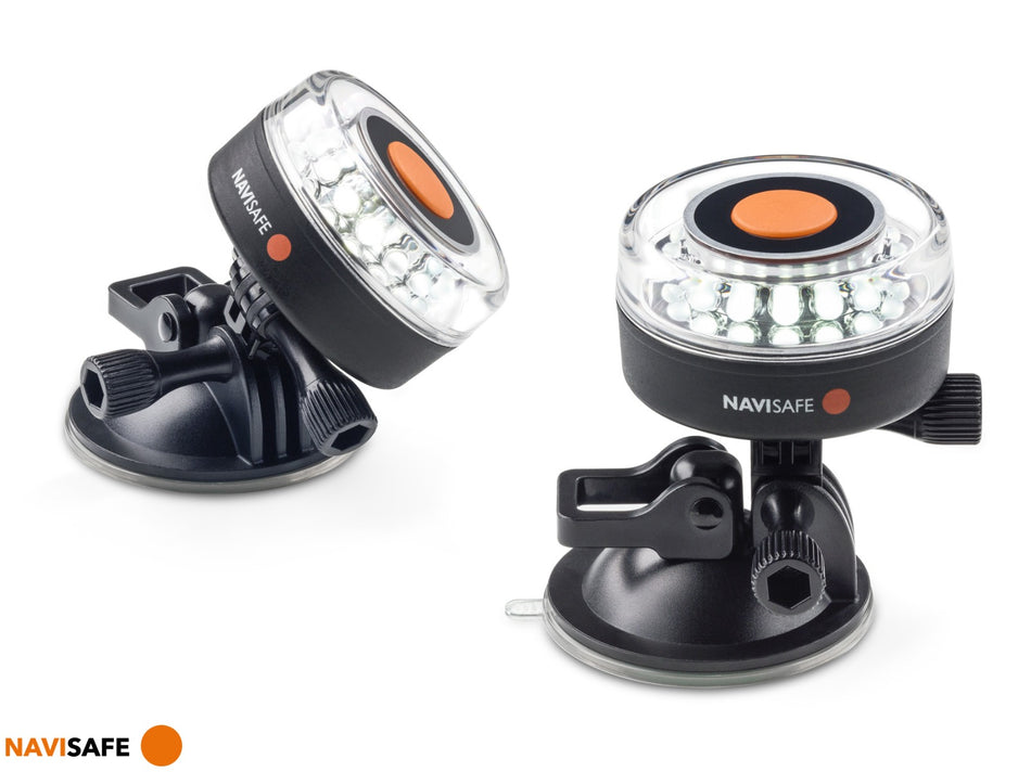 Navisafe Navi Light 360° 2NM mit Saugnapf weiß | USCG 2sm | 6 Modi | wasserdicht 20m | 139g