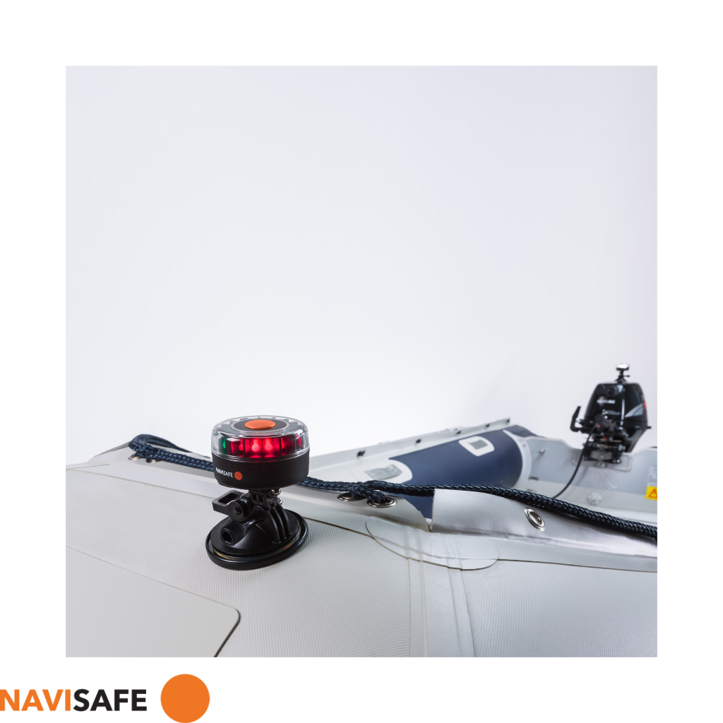 Navisafe Navi Light 360° 2NM mit Saugnapf weiß | USCG 2sm | 6 Modi | wasserdicht 20m | 139g