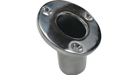 Einbau-Flaggenstockhalter Edelstahl poliert 25mm – Senkkopfmontage