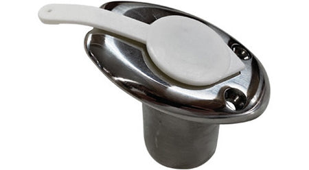 Einbau-Flaggenstockhalter Oval Edelstahl poliert – 20mm, 25mm Basis 60x45mm