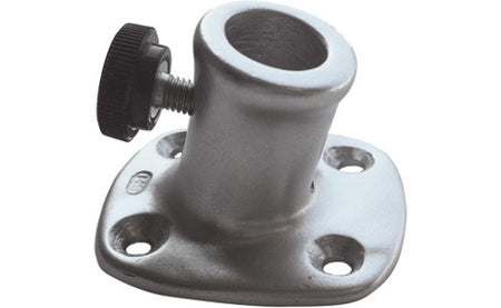 Flaggenstockhalter Aluminium eloxiert 10° schräg 13mm – Sprenger mit Rändelschraube