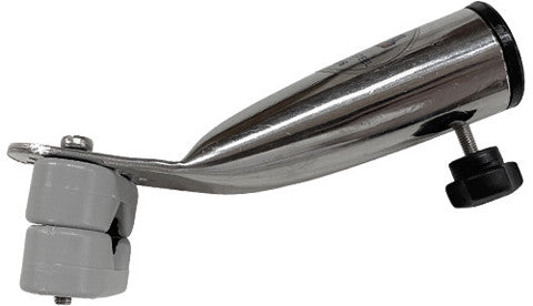 Reling-Flaggenstockhalter Edelstahl AISI316 30° schräg – 22-25mm mit Kunststoffklammern