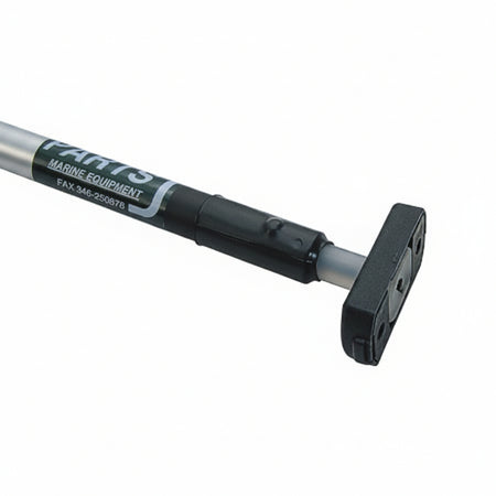 Optiparts Pinnenausleger RB2306 Delux – schwarzes Aluminiumrohr mit Gummigelenk und Tauwerksicherung