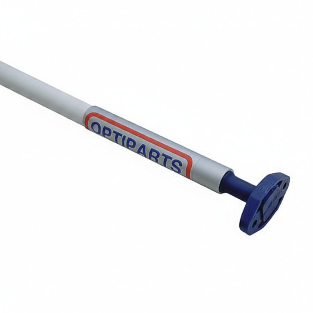 Optiparts Pinnenausleger RB2406 Standard – silbernes Aluminiumrohr mit blauem T-Griff und Gummigelenk