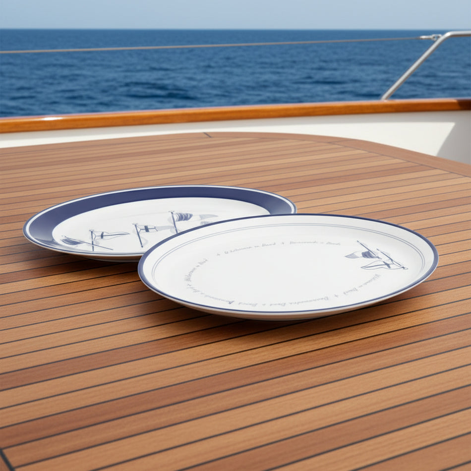 Marine Business Servierplatten Set Welcome On Board - 2 Stück Melamin Sailor Soul