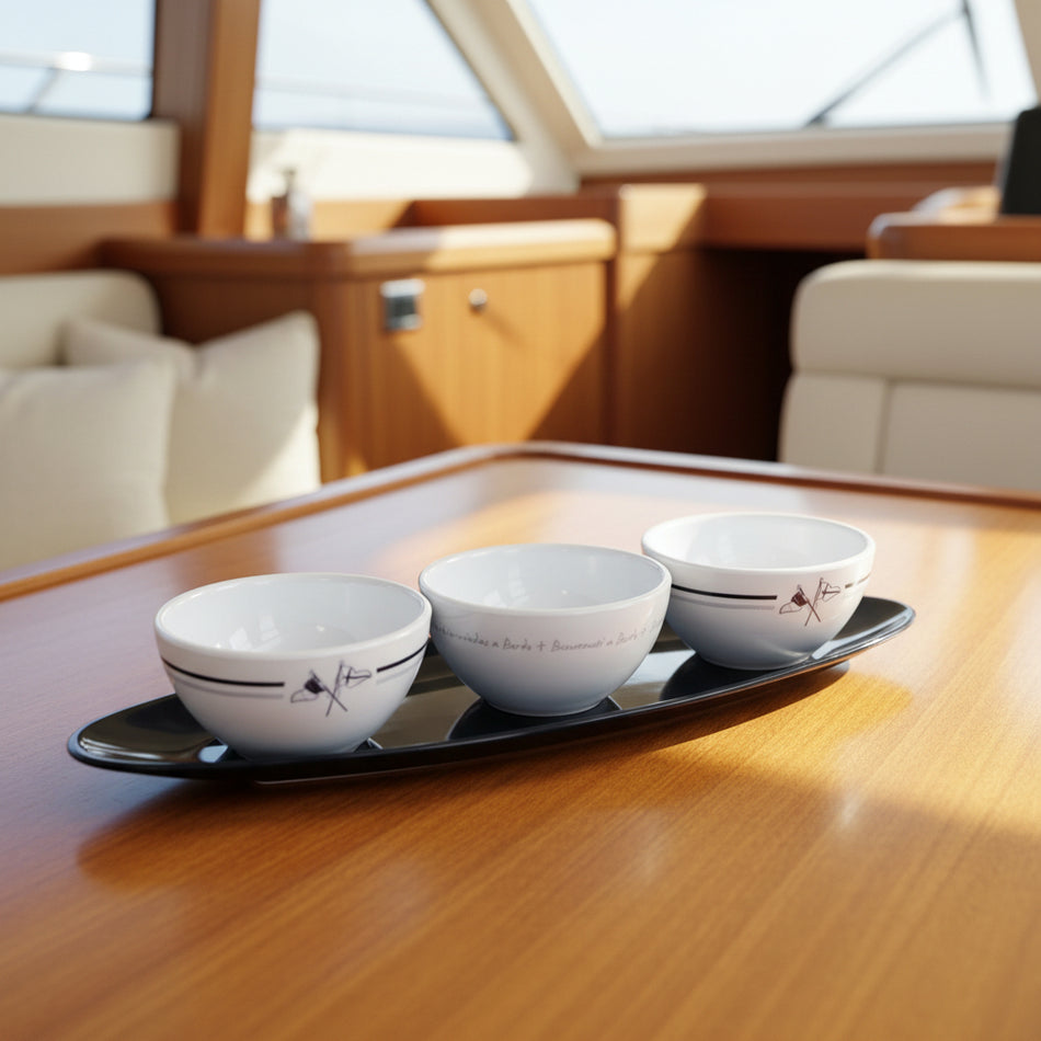 Marine Business Snackset 3tlg. Welcome On Board - 4-teilig Melamin Non Slip
