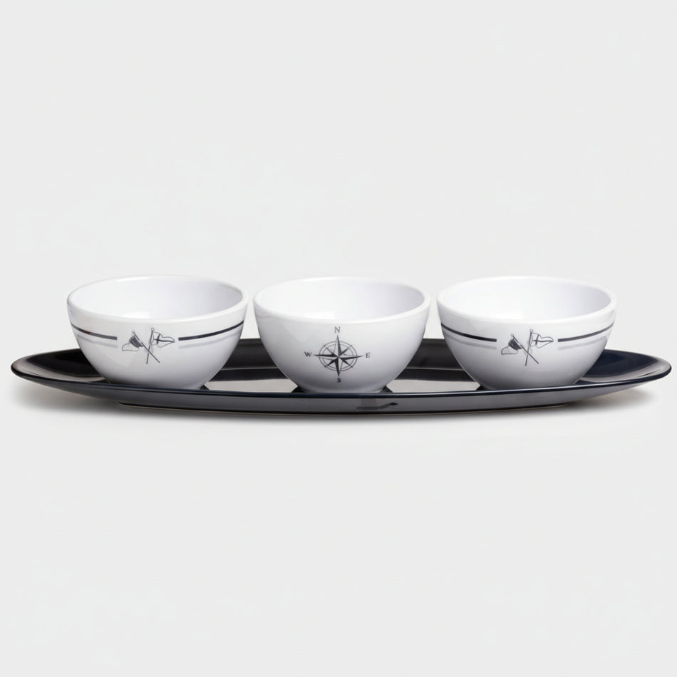 Marine Business Snackset 3tlg. Welcome On Board - 4-teilig Melamin Non Slip