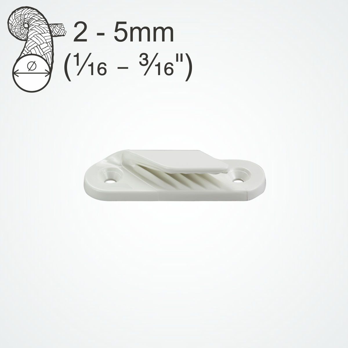 CLAMCLEAT CL214W Fine-Line Liekleinenklemme aus Nylon weiß - 1 Stück