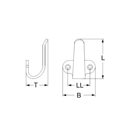 Edelstahlhaken 2H - LAMP SUGATSUNE - Gebürstet - 3 Größen