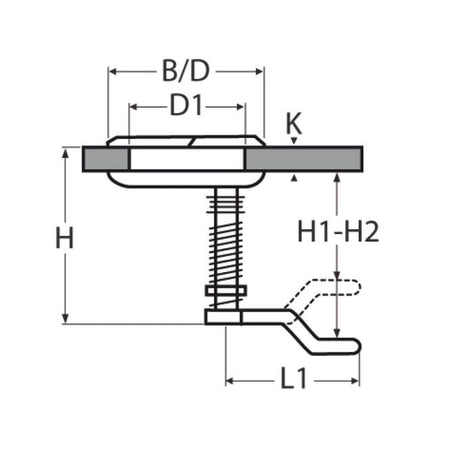 Edelstahl Lukenheber rund A4 - AISI 316 - Wasserdicht mit Verriegelung