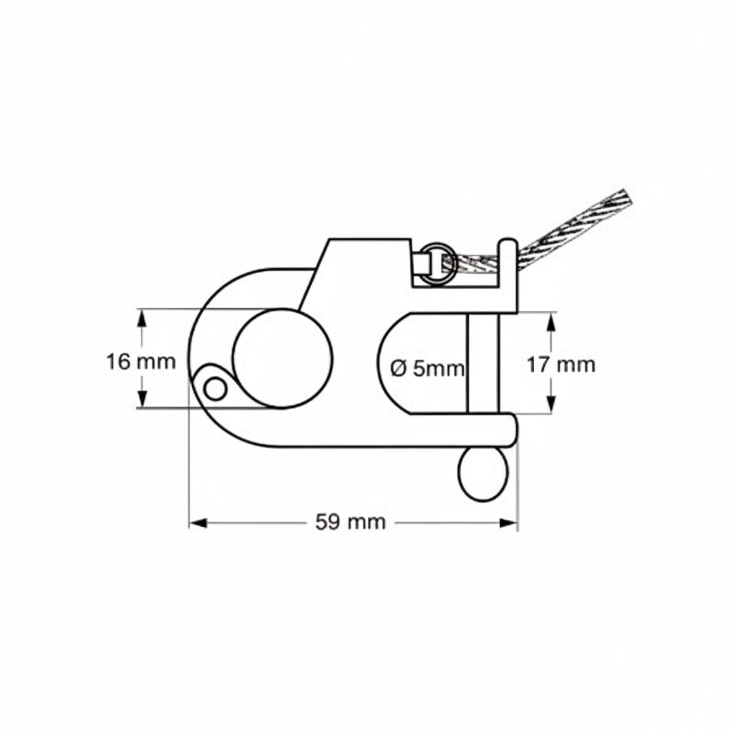 Spezialhaken Edelstahl 1.4401 zum schnellen Abwerfen - Bruchlast 800 kg