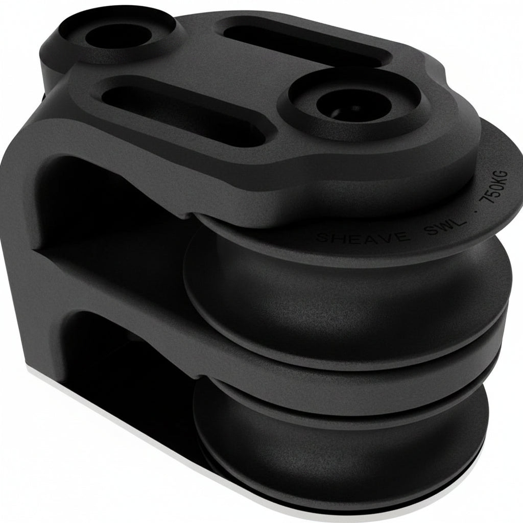 Lewmar HTX Control Double Foot Block 40mm 29194062 – 2-scheibig, Kugellager