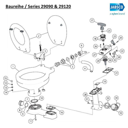 JABSCO 58104-1000 Keramik-WC-Sitz mit Deckel – Komfortgröße ab 2018