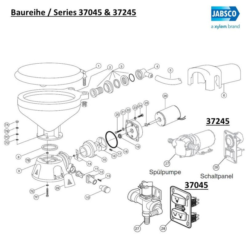 JABSCO 58104-1000 Keramik-WC-Sitz mit Deckel – Komfortgröße ab 2018