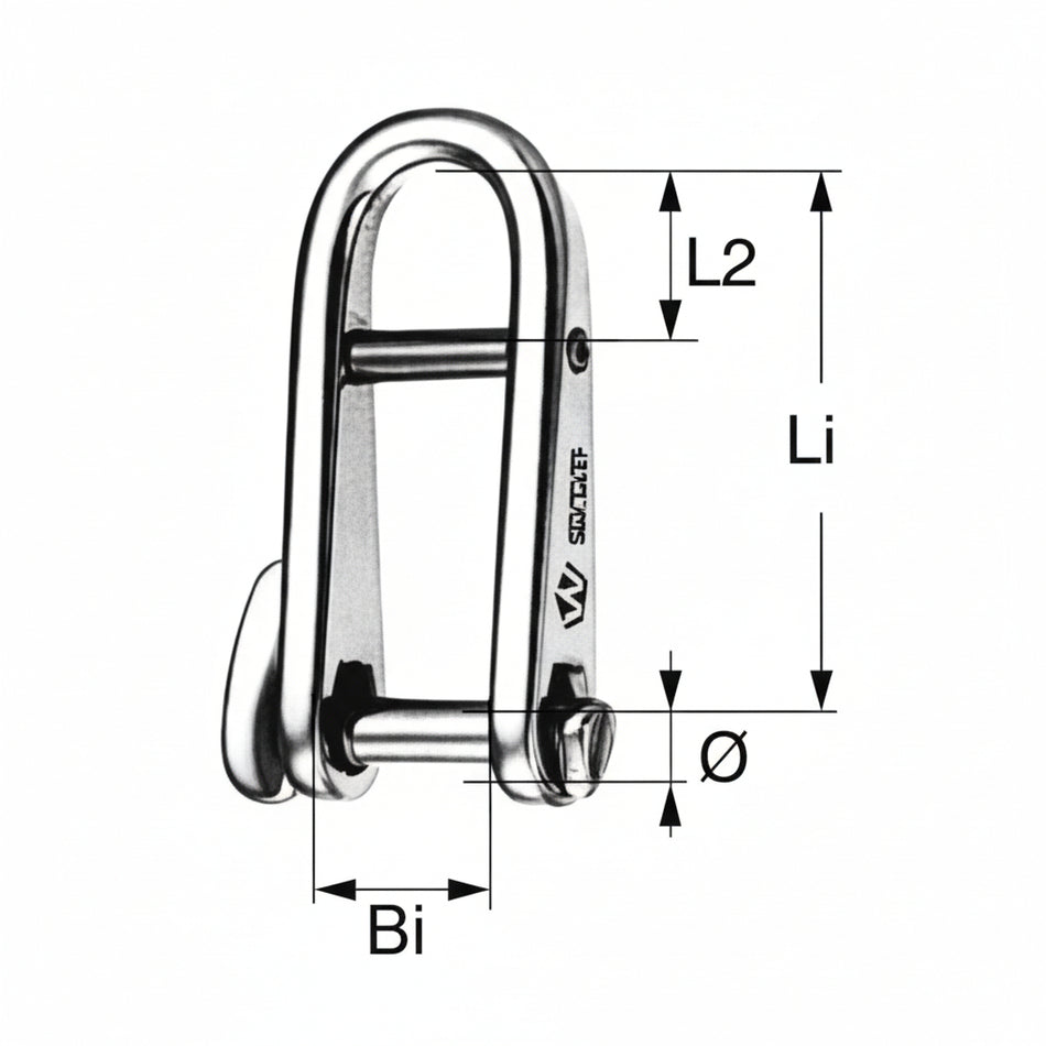WICHARD Schlüsselschäkel - mit Steg Edelstahl