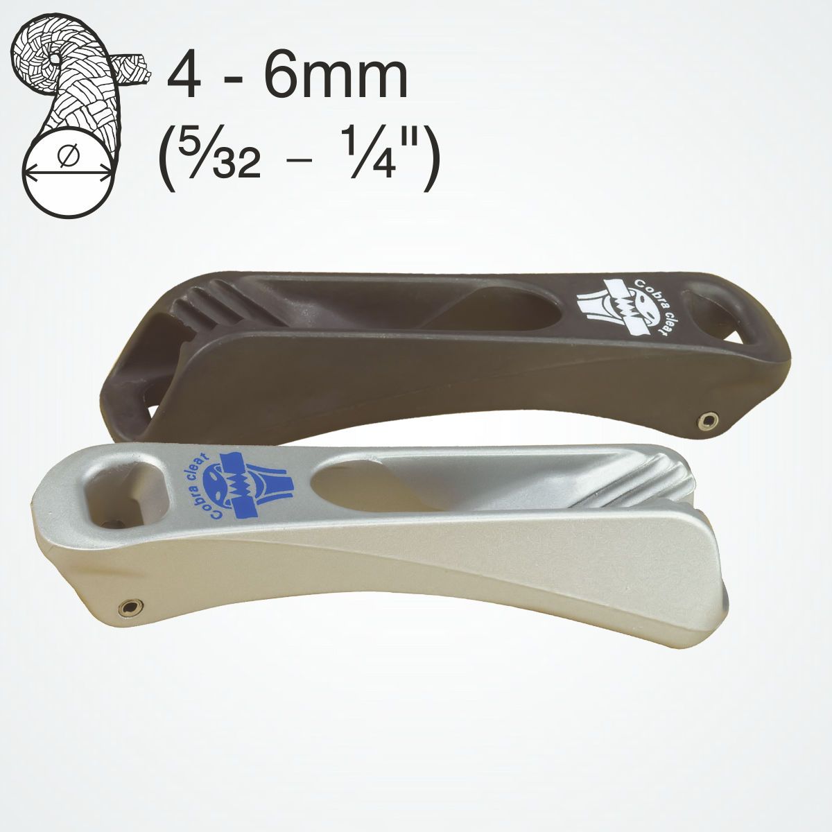 CL264 Cobra Klemme Kitesurfklemme Clamcleat Alu + Nylon 4-6mm