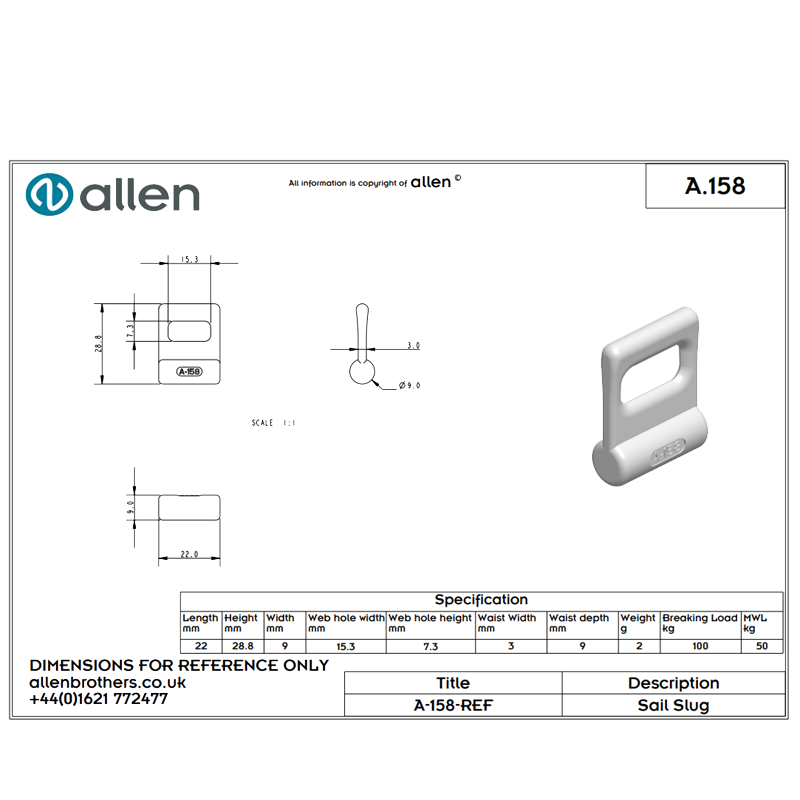Holt Allen Göhlrutscher A158 - Mastrutscher aus Nylon weiß