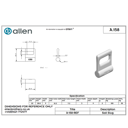 Holt Allen Göhlrutscher A158 - Mastrutscher aus Nylon weiß