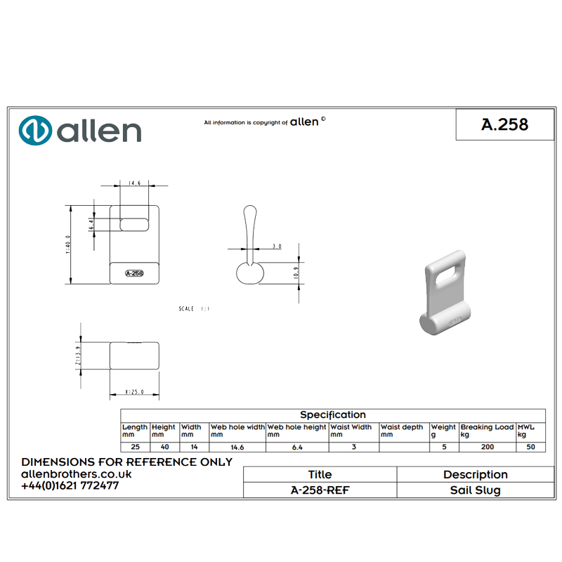Holt Allen Göhlrutscher A258 - Mastrutscher aus Nylon weiß