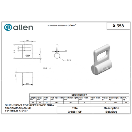 Holt Allen Göhlrutscher A358 - Mastrutscher aus Nylon weiß