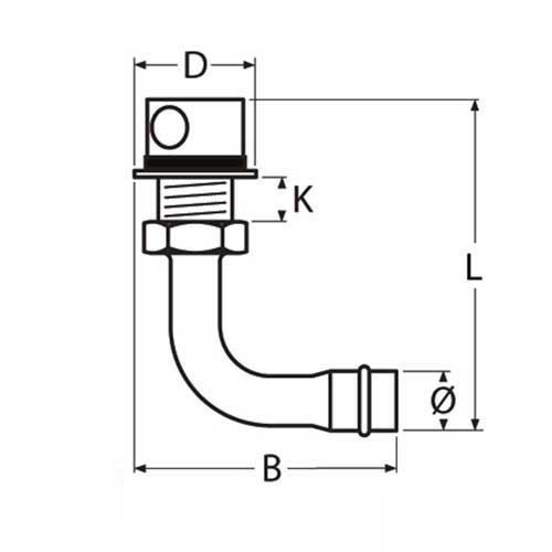 Tankentlüfter Edelstahl A4-AISI 316 gebogen 90° - 16mm & 19mm