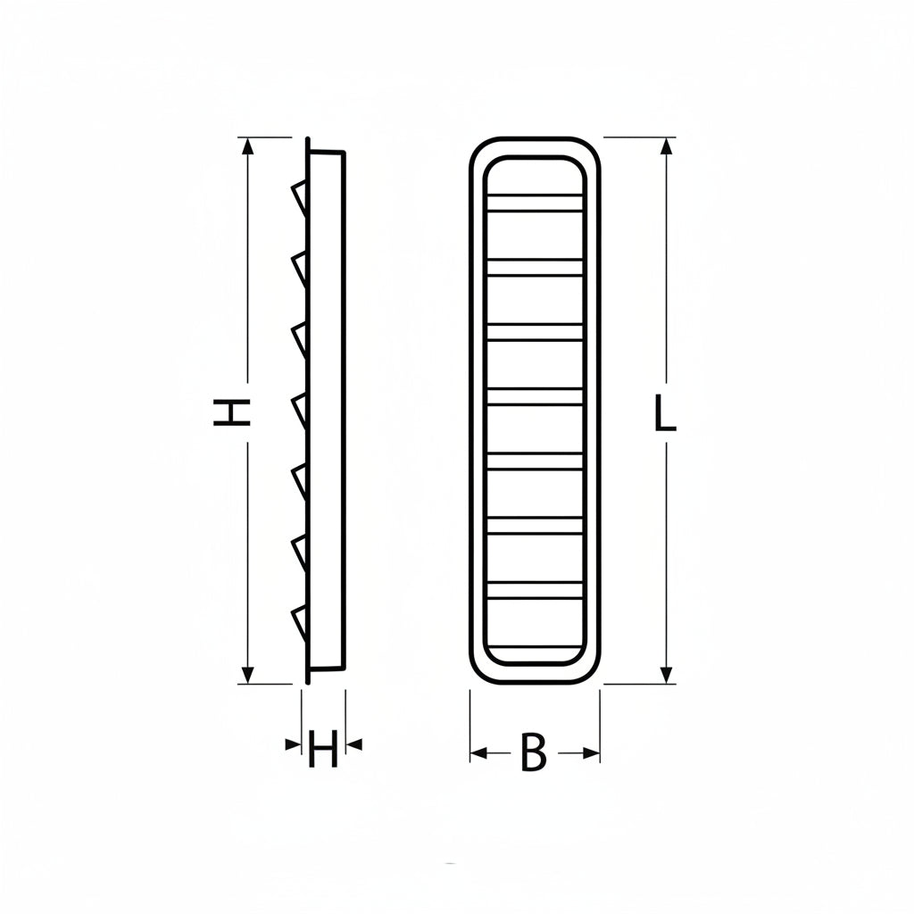 Lüftungsblech Kiemenblech 76mm Edelstahl A4 - Motorraumlüftung Boot & Yacht