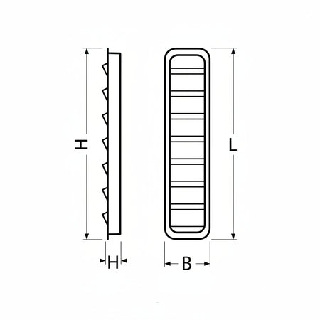 Lüftungsblech Kiemenblech 76mm Edelstahl A4 - Motorraumlüftung Boot & Yacht