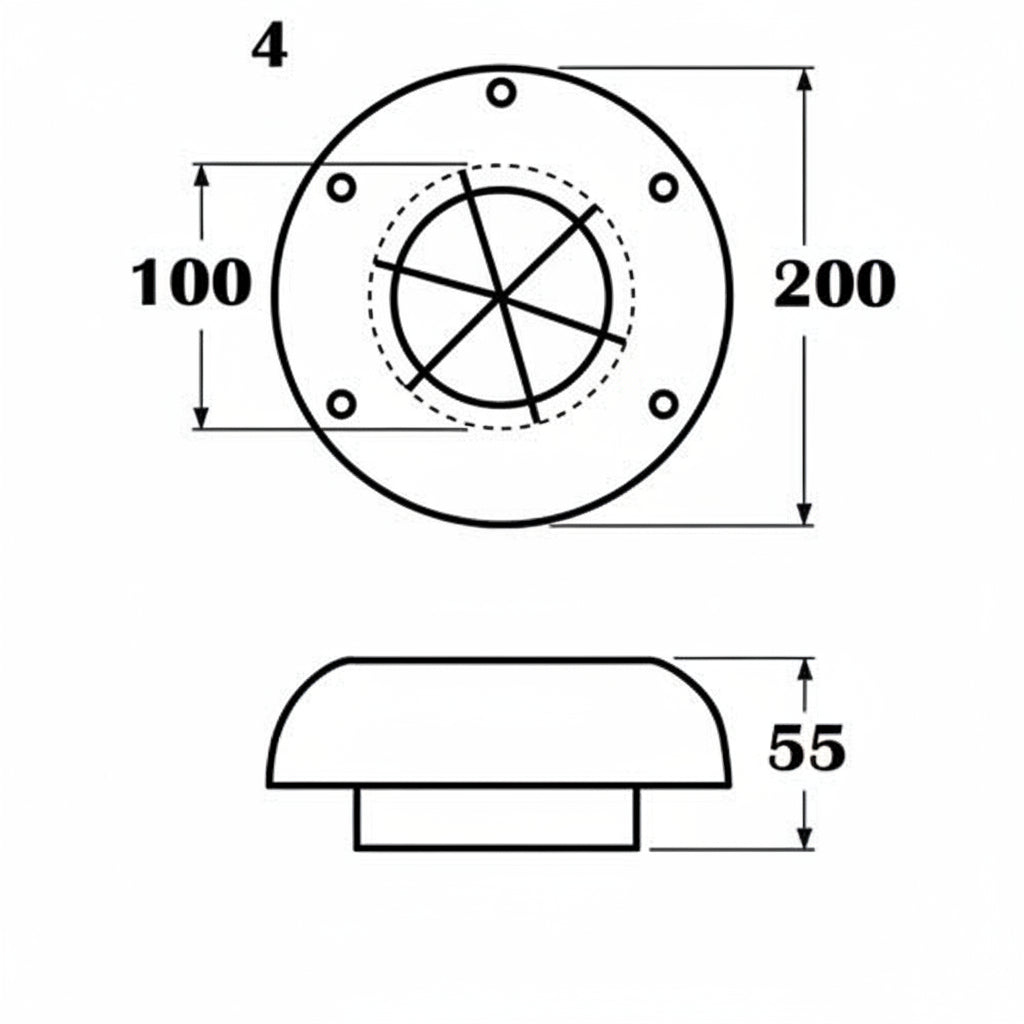 Deckslüfter - Lüfter A2-AISI 304 Edelstahl Ø 200mm