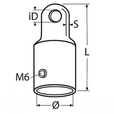 Klappverdecks Endstück Edelstahl A4 - Rohrendkappe mit Auge für 22mm/30mm