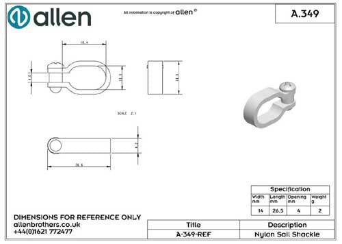 Holt Allen Kunststoffschäkel HA349 - Mastrutscher-Schäkel zum Schrauben