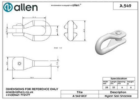 Holt Allen Kunststoffschäkel HA549 - Mastrutscher-Schäkel zum Schrauben