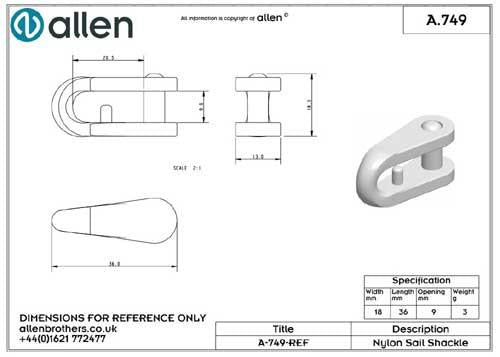 Holt Allen Mastrutscher-Schäkel HA749 - Kunststoffschäkel zum Aufdrücken