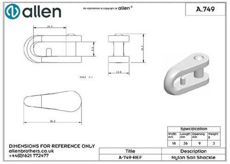 Holt Allen Mastrutscher-Schäkel HA749 - Kunststoffschäkel zum Aufdrücken