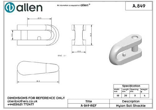 Holt Allen Mastrutscher-Schäkel HA849 - Kunststoffschäkel zum Aufdrücken