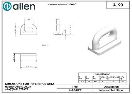 Holt Allen Mastrutscher A90 - Rutscher für Kastenschienen 19 mm