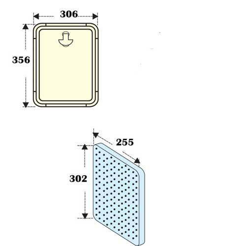 Inspektionsdeckel mit abnehmbarem Deckel weiß 255x302mm