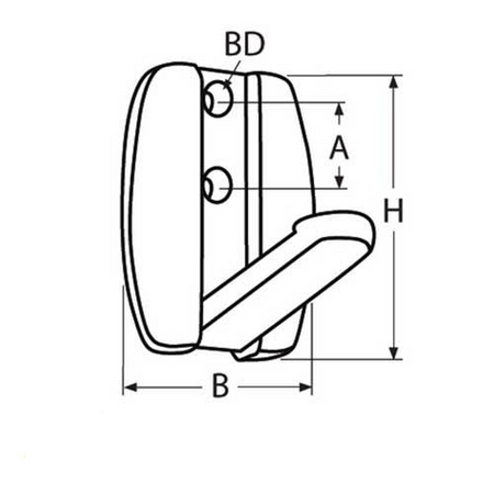 Kleiderhaken zum Schwenken Edelstahl A4 für Boote