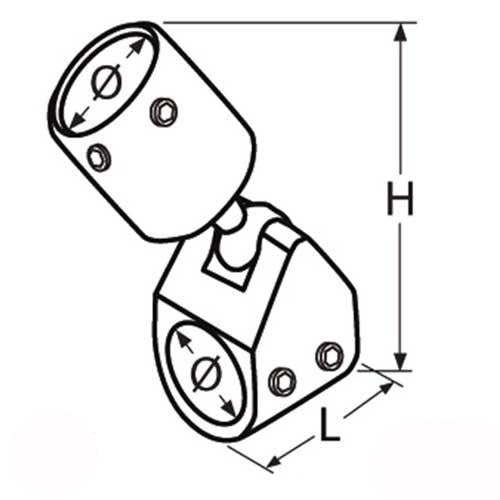 Bimini Kugelgelenk Edelstahl A4 - Sonnensegel Montagebügel für 22mm/25mm