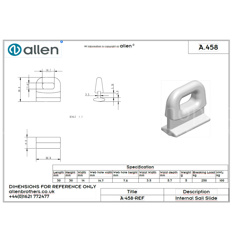 Holt Allen Spezial-Göhlrutscher A458 - Stagreiter aus Nylon weiß