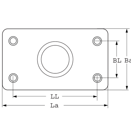 Relingsfuß 90° Edelstahl - rechteckige Basis für Rohr 22mm/25mm