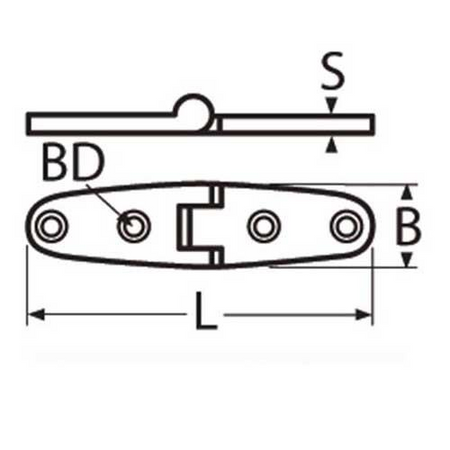 Scharnier Edelstahl 100x34mm - Materialstärke 2mm
