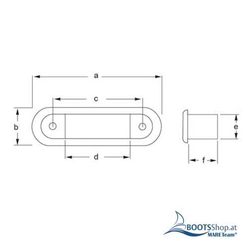 Hella Marine LED Stufenleuchte asymmetrisch 12V 0,5W - Edelstahl