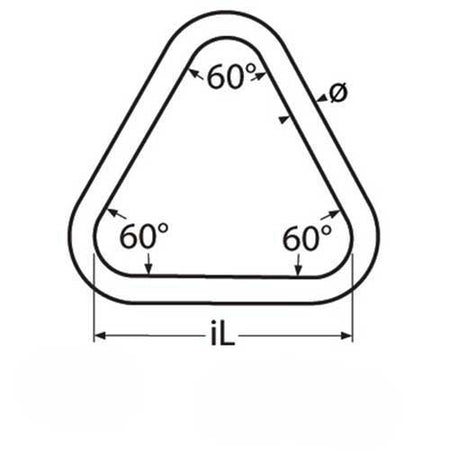 Dreieckiger Ring T-Form Edelstahl - Niro A2 AISI 304