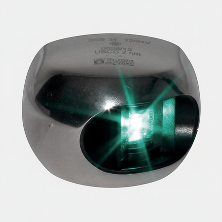 Aqua Signal AS34 LED Steuerbordlaterne | 12/24V | IP67 | BSH | schwarz/weiß/Edelstahl Edelstahl