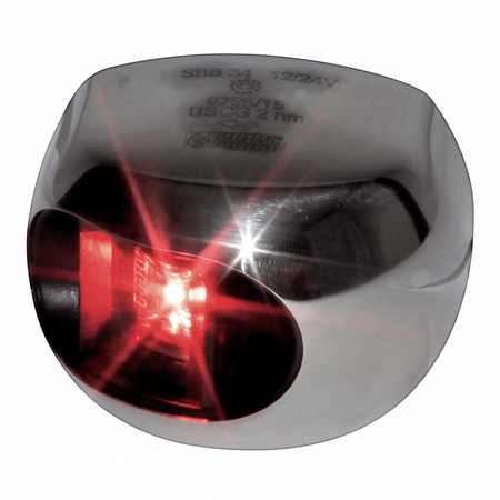 Aqua Signal AS34 LED Backbordlaterne | 12/24V | IP67 | BSH | schwarz/weiß/Edelstahl Edelstahl