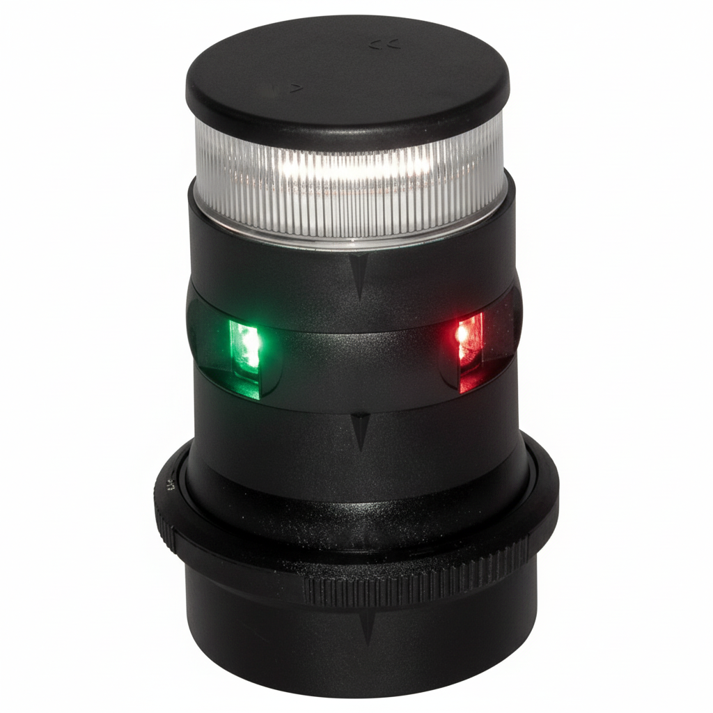 Aqua Signal AS34 LED Anker/Topp Kombileuchte | 12/24V | IP67 | BSH | schwarz/weiß Schwarz