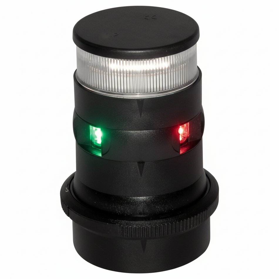 Aqua Signal AS34 LED Anker/Topp Kombileuchte | 12/24V | IP67 | BSH | schwarz/weiß Schwarz